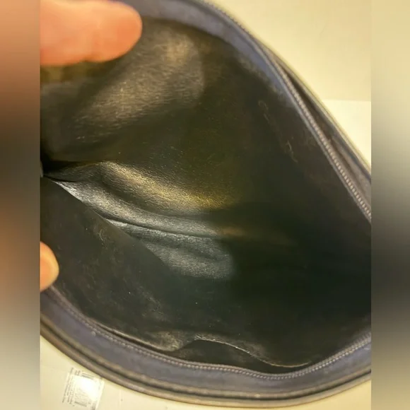 Dior Vintage Canvas Logo and Blue Leather Bag EUC Including 2 Pouches - Picture 9 of 15